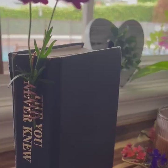 Copper Flower Holder Handmade Bookmark: Spiral Flower Book Hook Reading Stationary