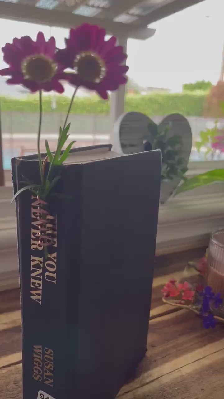 Copper Flower Holder Handmade Bookmark: Spiral Flower Book Hook Reading Stationary