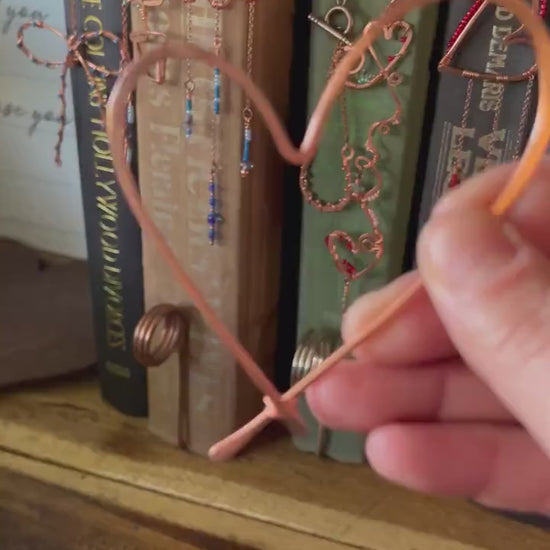 Heart Book Mark Handmade Copper Bookmark: Book Jewelry, Bookish Gift for Readers, Romance Book Club Accessories