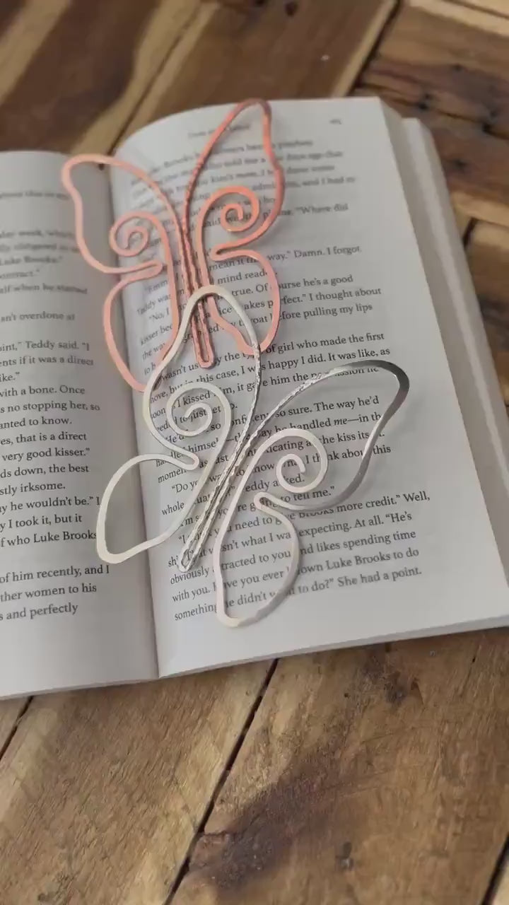 Copper Butterfly Handmade Bookmark: Book Lover Gift Reading Stationary