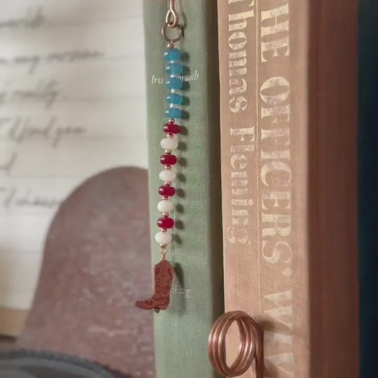 Copper Book Hook American USA Cowboy Boot Handmade Bookmark: Book Hook Jewelry Reading Accessory