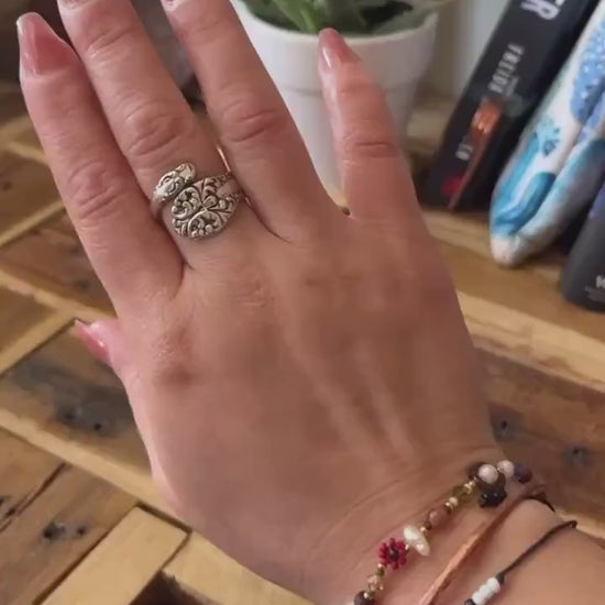 Vintage Silver Spoon Ring: Upcycled Adjustable Jewelry
