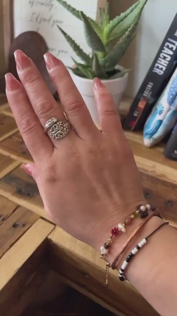 Vintage Silver Spoon Ring: Upcycled Adjustable Jewelry