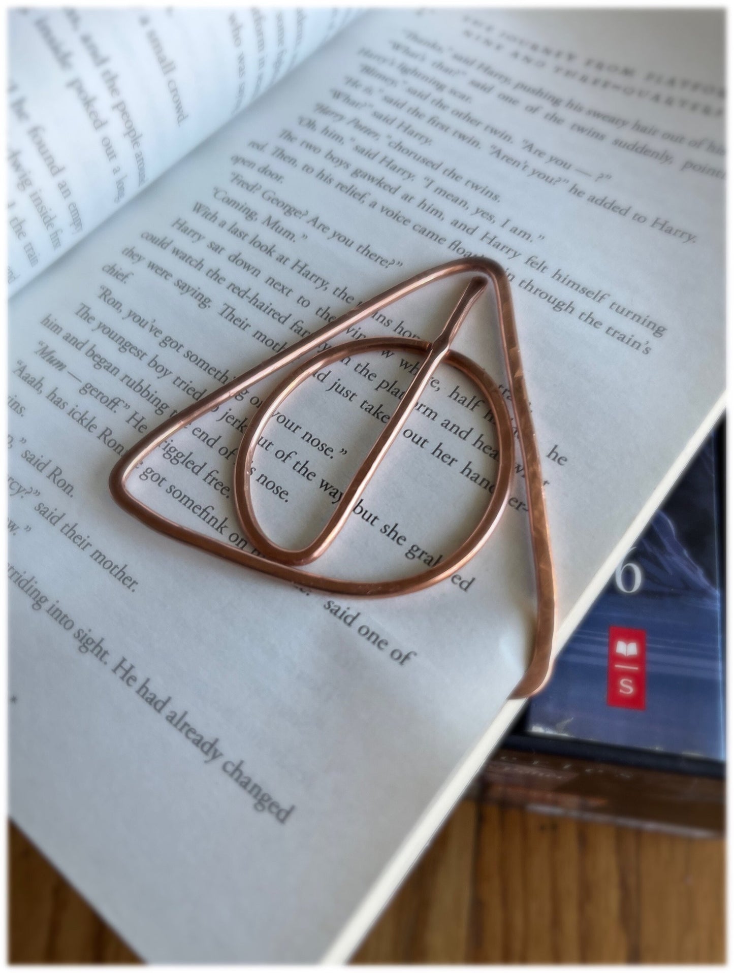 Harry Potter Deathly Hallows Bookmark | Handmade Copper Wire Line Art | Book Jewelry | Reading Accessories | Notebook Journal Stationary
