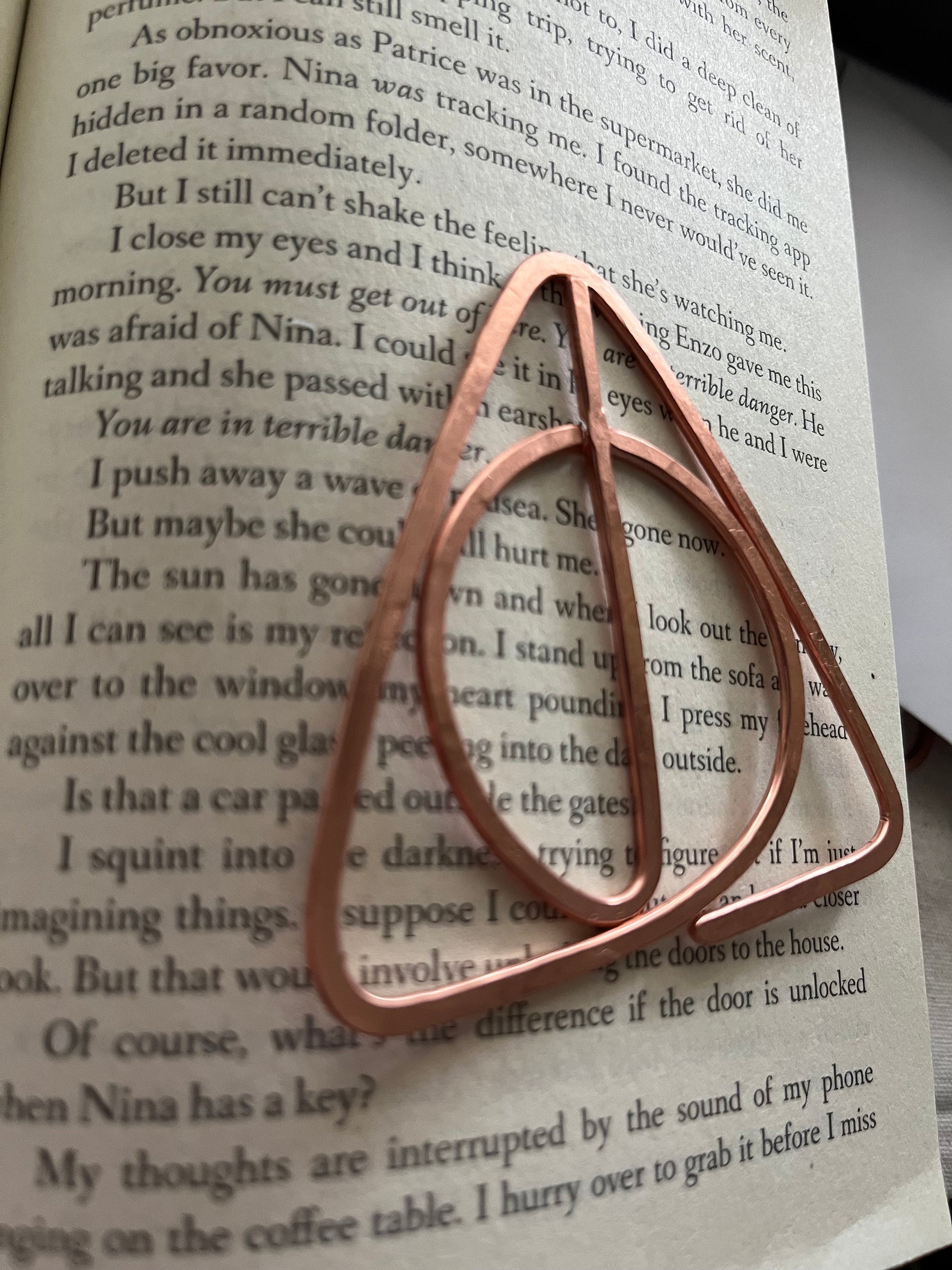 Harry Potter Deathly Hallows Bookmark | Handmade Copper Wire Line Art | Book Jewelry | Reading Accessories | Notebook Journal Stationary